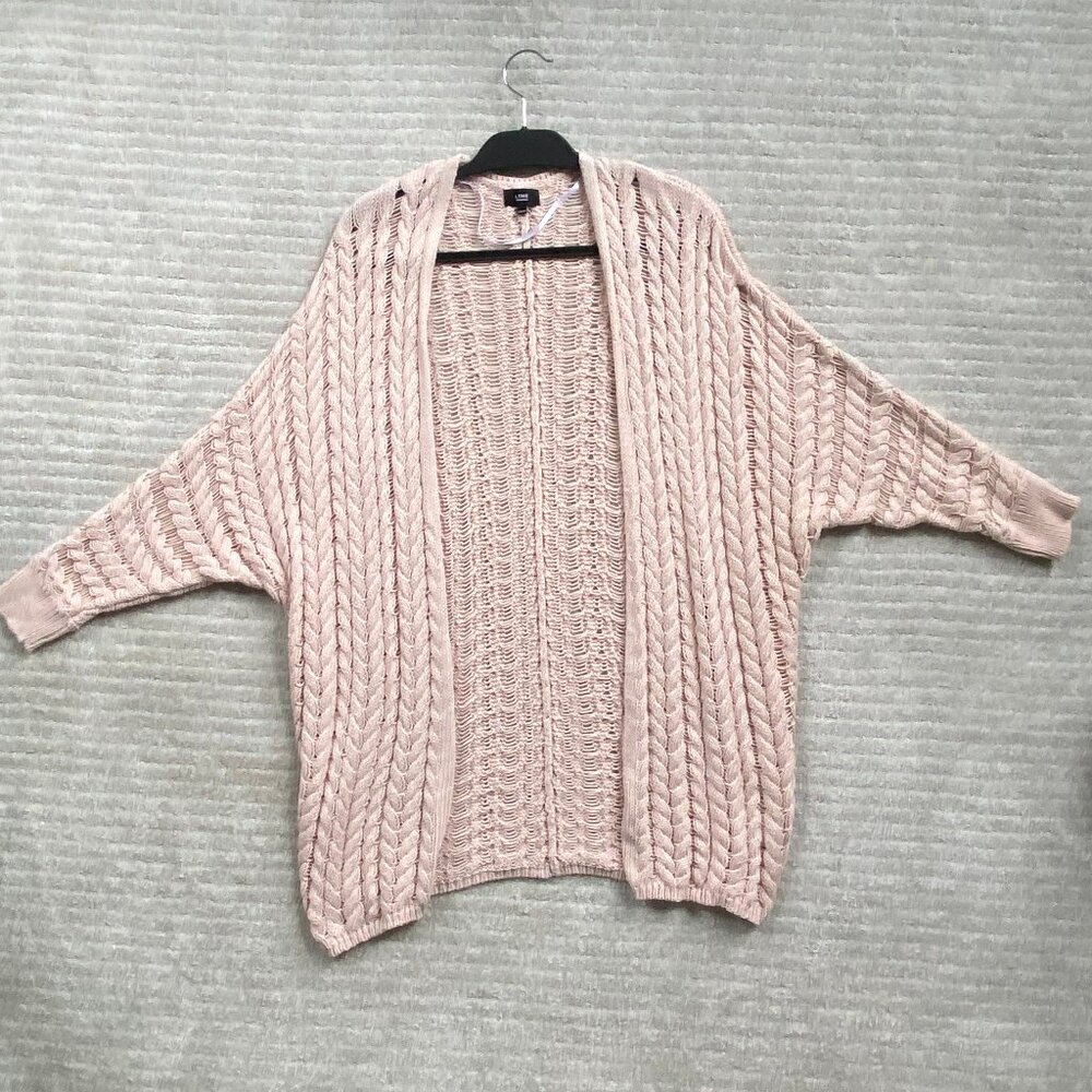 Line the label, light pink knit cardigan